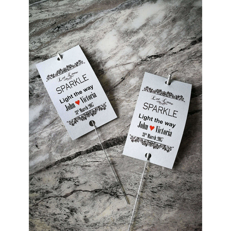 Sparkler Tags - Personalised Sparkler Send Off Firework Tags With Free Sparklers