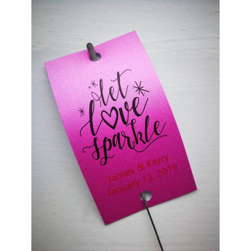 Sparkler Tags - Wedding Sparkler Gift Tags With FREE Gold Effect Sparklers