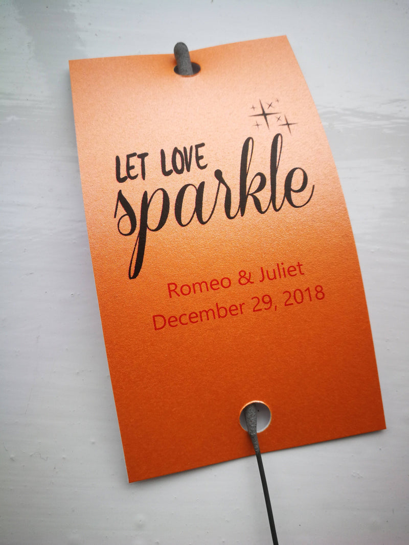 Sparkler Tags - Wedding Sparkler Send Off Tags With FREE Beautiful Sparklers