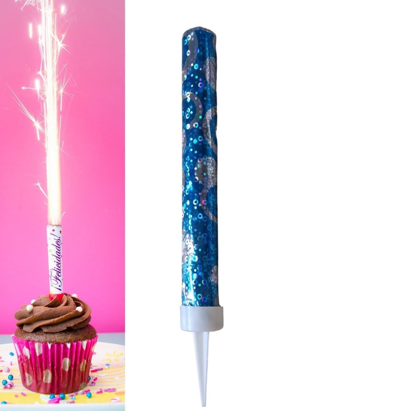 Blue Glitz- Ice Fountain Sparklers 6" Inch  Indoor Use (PACK OF 3)