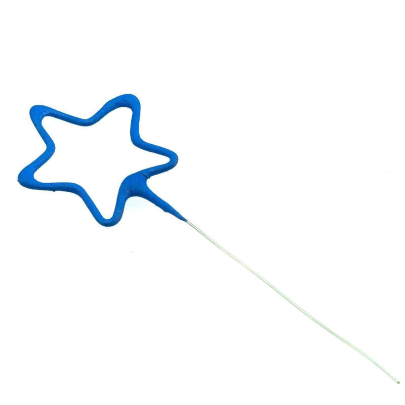 Sparklers - Star Shaped - 7" Inch Blue Coated Sparklers (PACK OF 1)