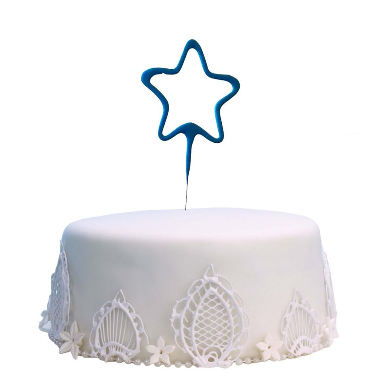 Star Shaped - 7" Inch Blue Coated Sparklers (PACK OF 1)