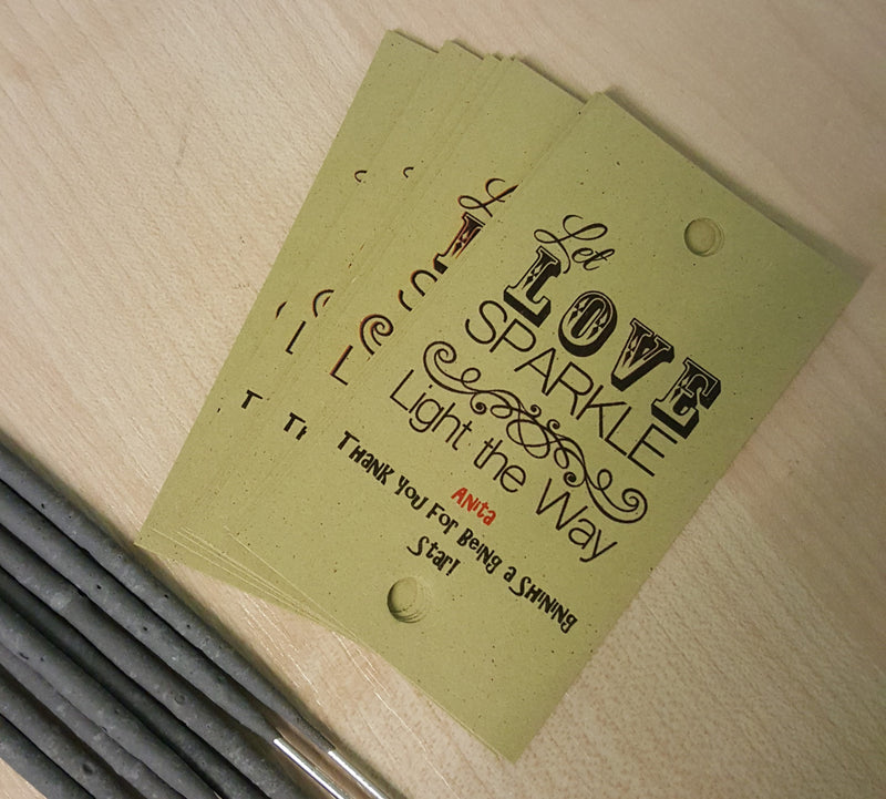 Thank you Personalised Tags From Work Colleagues With Free Sparklers