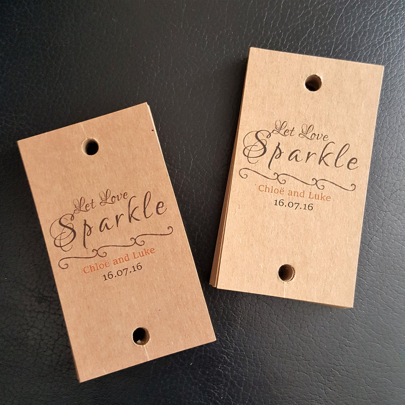 Personalised Sparkler Tags For Chloe & Luke Congrats xx