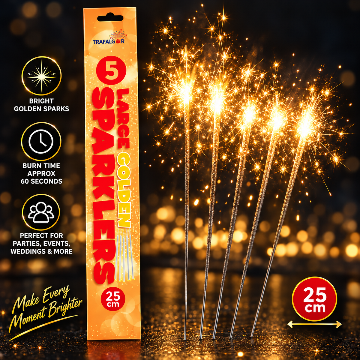 10" (25cm) Golden Sparklers