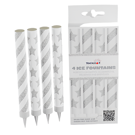 Trafalgar- Attractive White Ice Fountain Sparklers 15cm Indoor Use (PACK OF 4)
