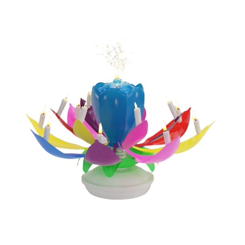 Flower Power Revolving Music Candle