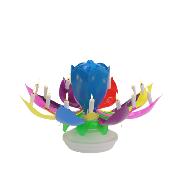 Flower Power Revolving Music Candle