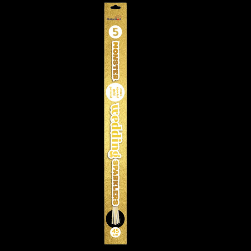 Bulk Buy 45cm Monster Gold Painted Wedding Themed Sparklers (Pack of 100)