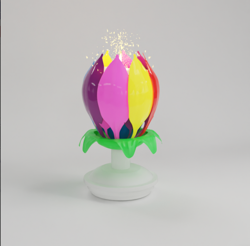 Flower Power revolving Music Candle