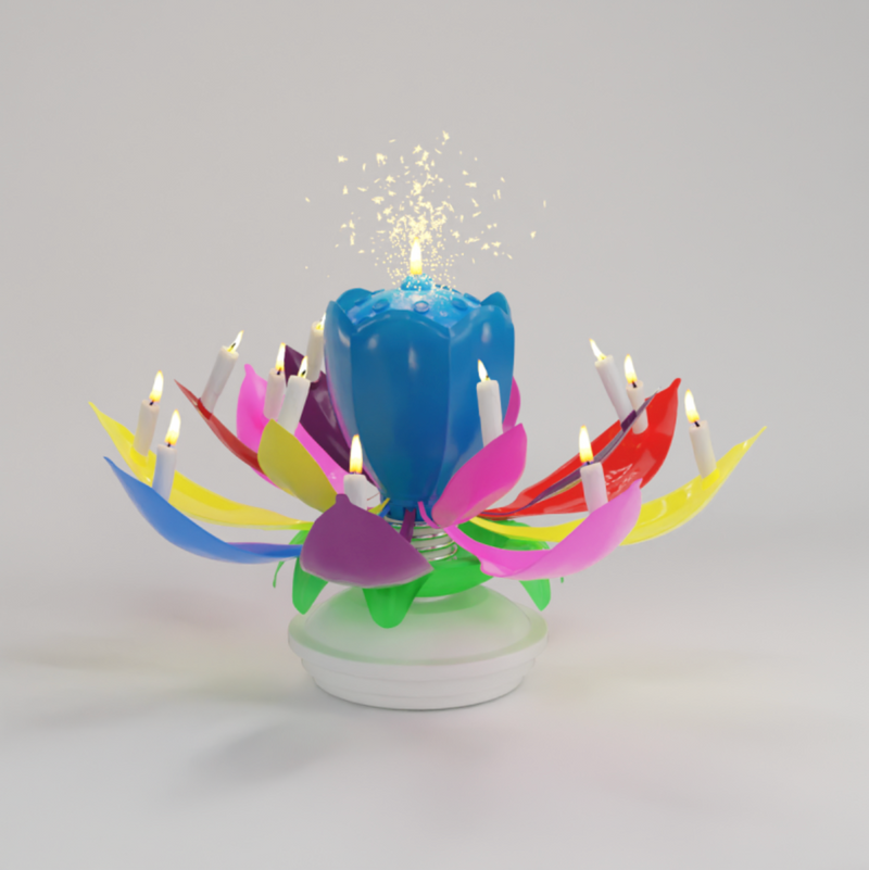 Flower Power revolving Music Candle