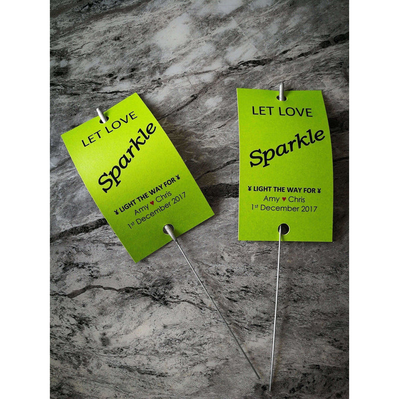 Sparkler Tags - Packs Of Personalised Printable Wedding Favour Sparkler Tags With Big Sparklers