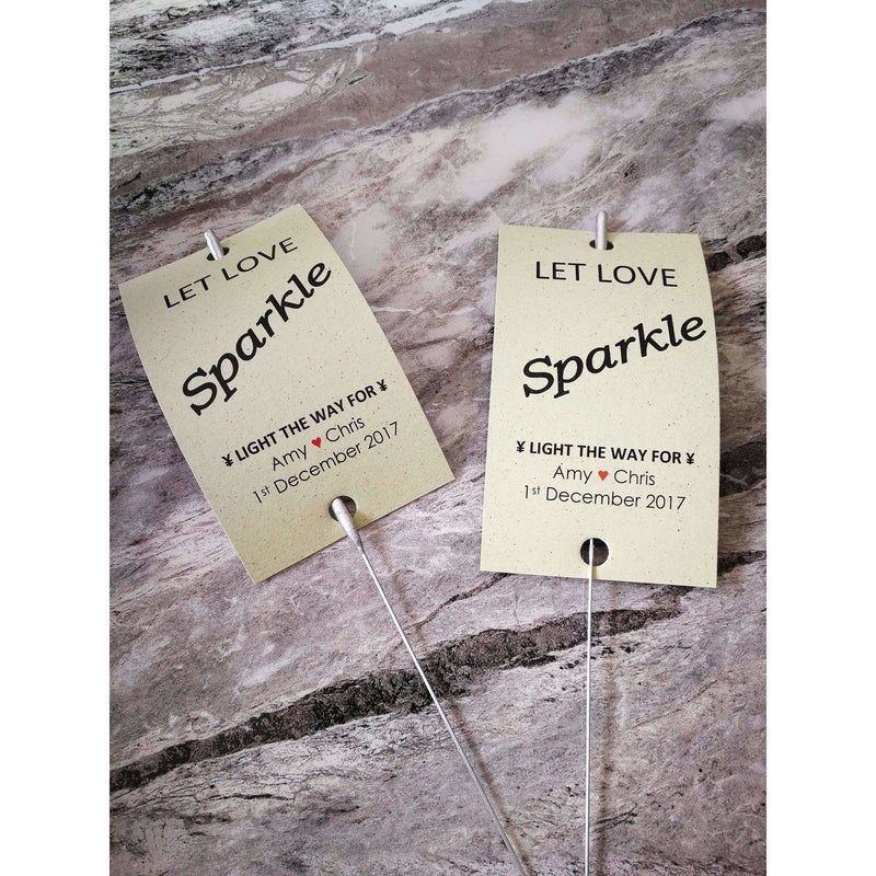 Sparkler Tags - Packs Of Personalised Printable Wedding Favour Sparkler Tags With Big Sparklers