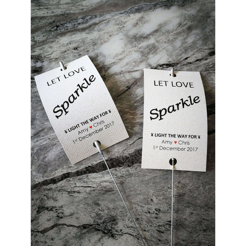 Sparkler Tags - Packs Of Personalised Printable Wedding Favour Sparkler Tags With Big Sparklers