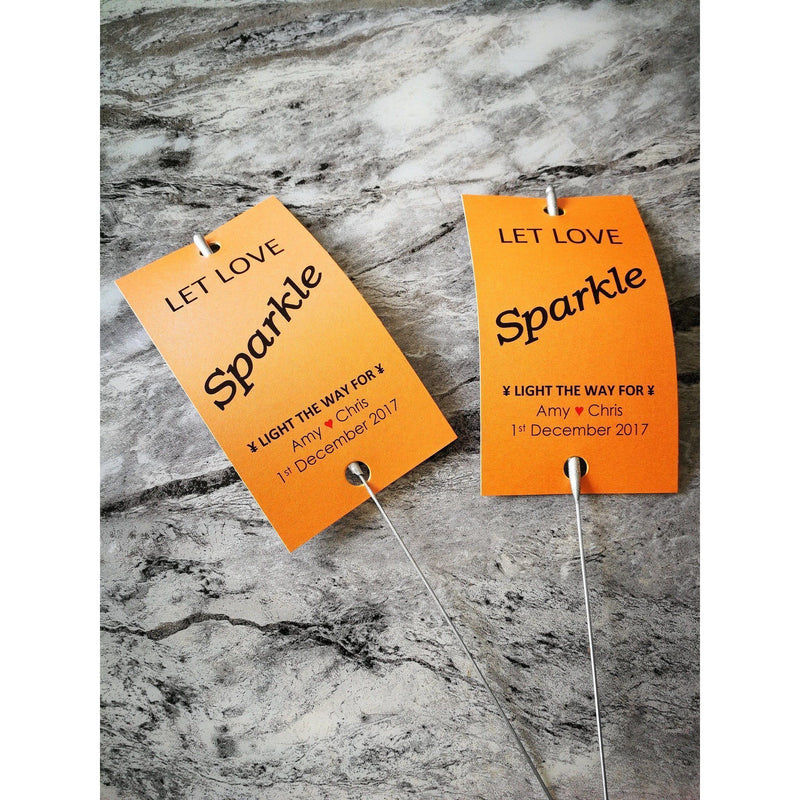 Sparkler Tags - Packs Of Personalised Printable Wedding Favour Sparkler Tags With Big Sparklers