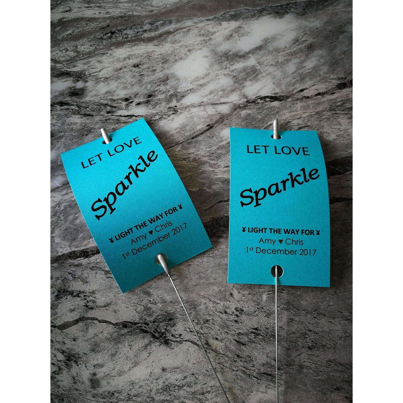 Sparkler Tags - Packs Of Personalised Printable Wedding Favour Sparkler Tags With Big Sparklers