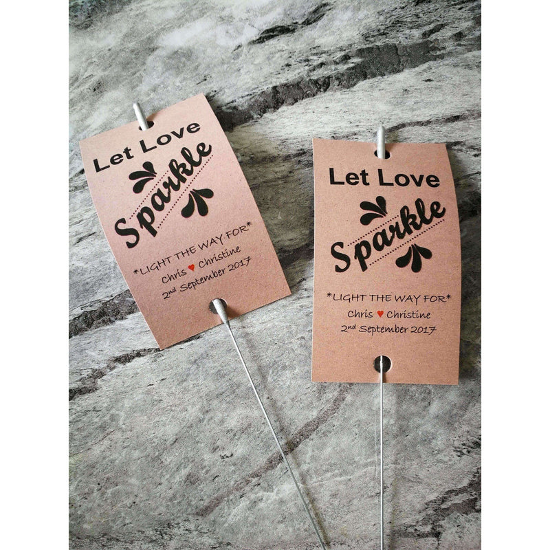 Sparkler Tags - Personalised Wedding Sparkler Labels With Free Massive Sparklers