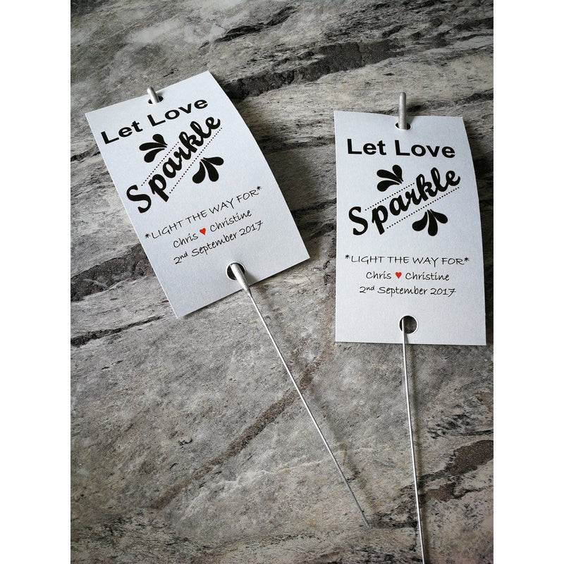 Sparkler Tags - Personalised Wedding Sparkler Labels With Free Massive Sparklers