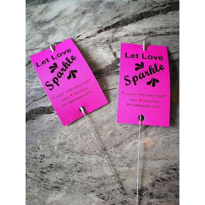 Sparkler Tags - Personalised Wedding Sparkler Labels With Free Massive Sparklers