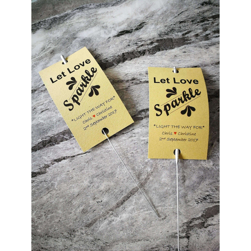 Sparkler Tags - Personalised Wedding Sparkler Labels With Free Massive Sparklers