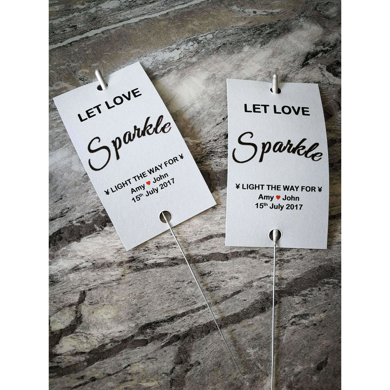Sparkler Tags - Pack Of 50 Personalised Sparkler Tags With FREE Sparklers