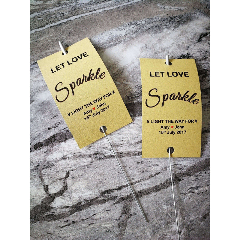 Sparkler Tags - Pack Of 50 Personalised Sparkler Tags With FREE Sparklers