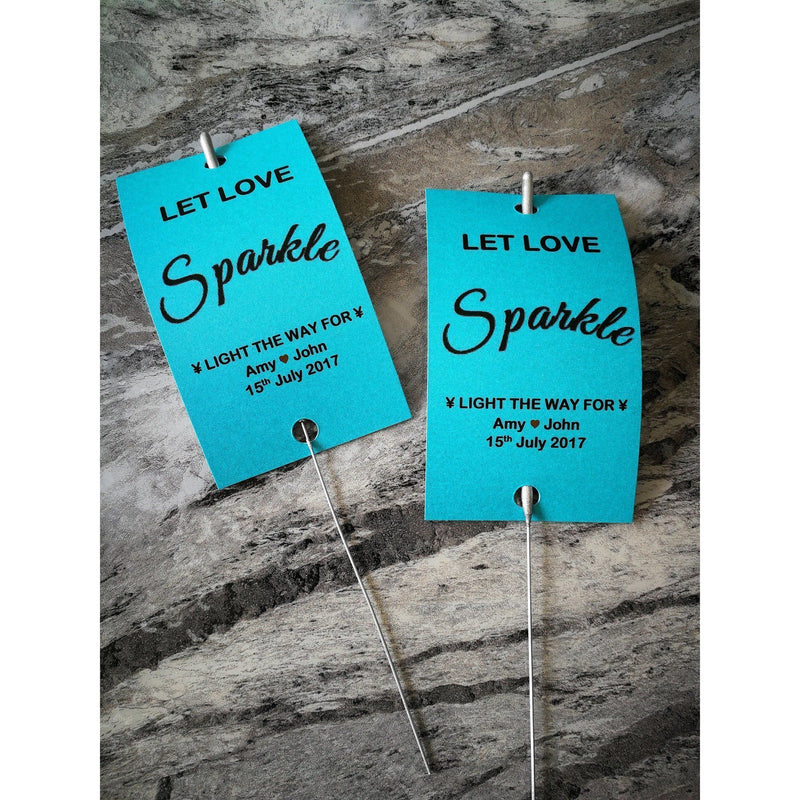 Sparkler Tags - Pack Of 50 Personalised Sparkler Tags With FREE Sparklers