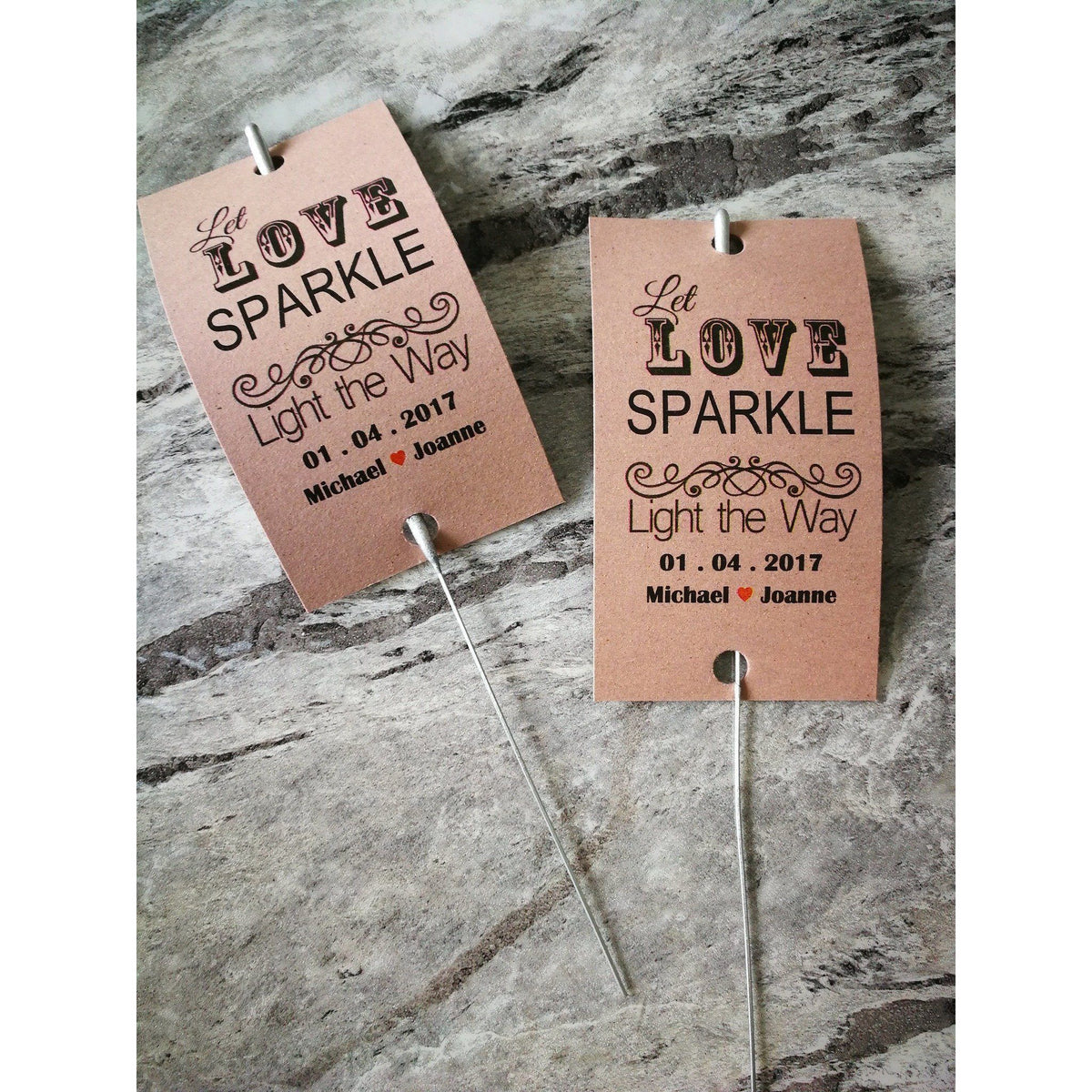 Personalised Sparkler Tags with Free 40cm sparklers - Design E1 personalised-sparkler-tags-with-free-40cm-sparklers-design-e1