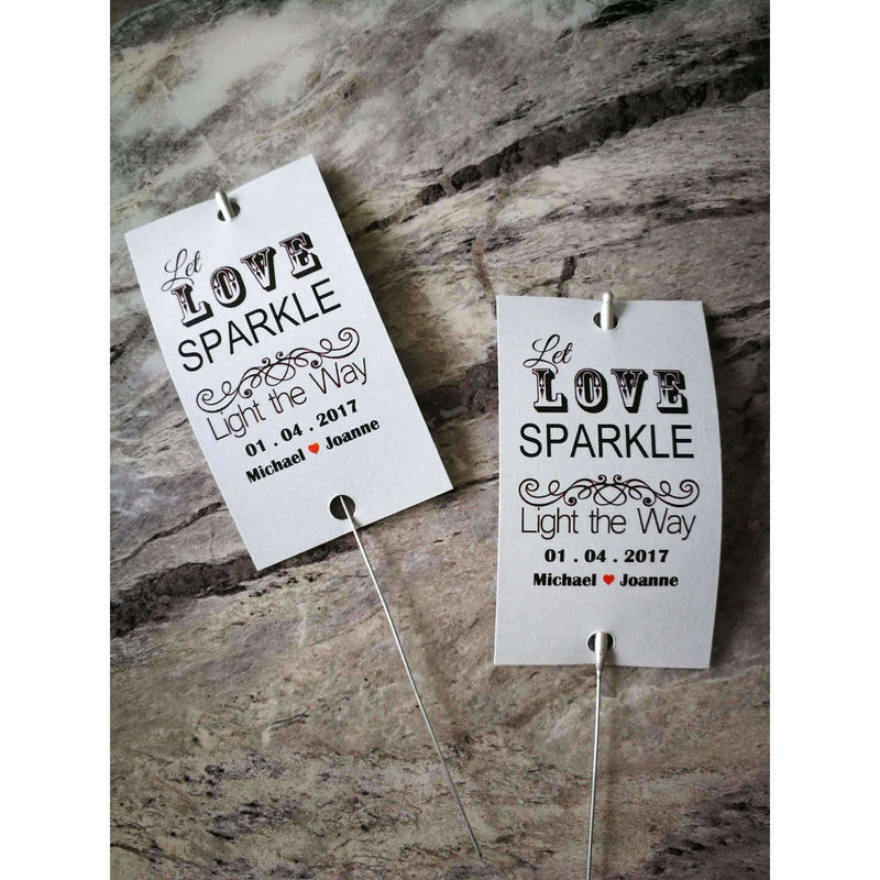 Sparkler Tags - Custom Made Wedding Favour Sleeves Including Gold Effect Sparklers