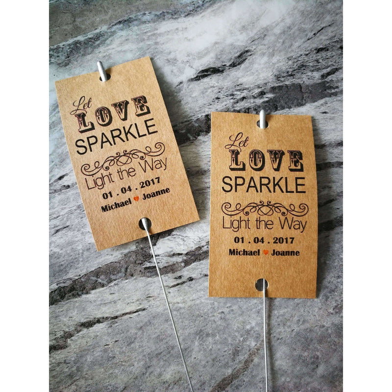 Sparkler Tags - Custom Made Wedding Favour Sleeves Including Gold Effect Sparklers