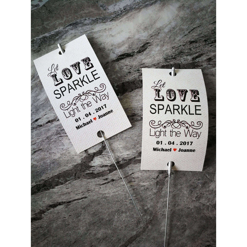 Sparkler Tags - Custom Made Wedding Favour Sleeves Including Gold Effect Sparklers