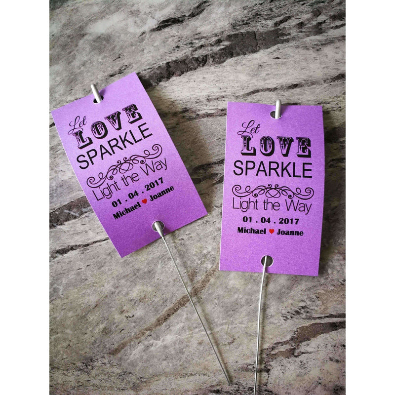 Sparkler Tags - Custom Made Wedding Favour Sleeves Including Gold Effect Sparklers