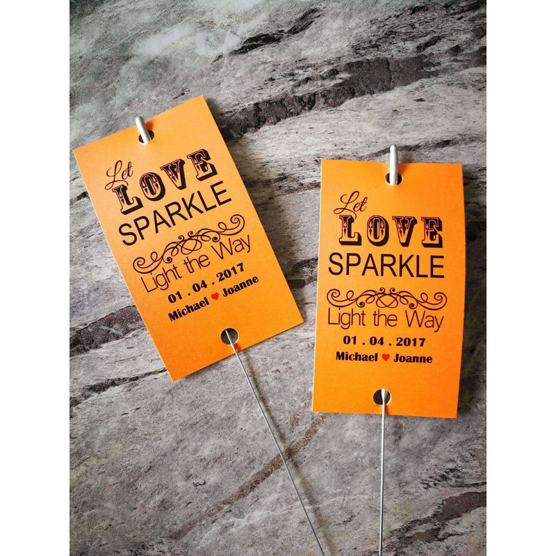 Sparkler Tags - Custom Made Wedding Favour Sleeves Including Gold Effect Sparklers