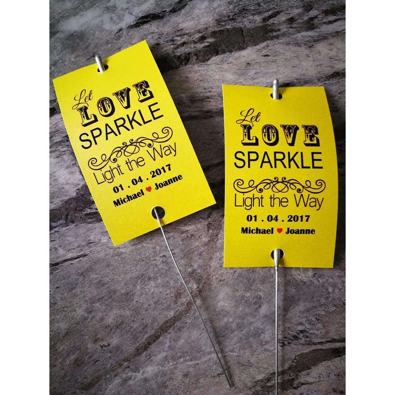 Sparkler Tags - Custom Made Wedding Favour Sleeves Including Gold Effect Sparklers