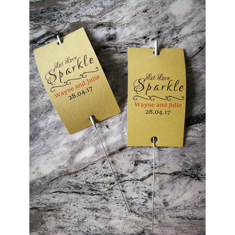 Sparkler Tags - Pearlised Wedding Send-Off Tags With Amazing Sparklers