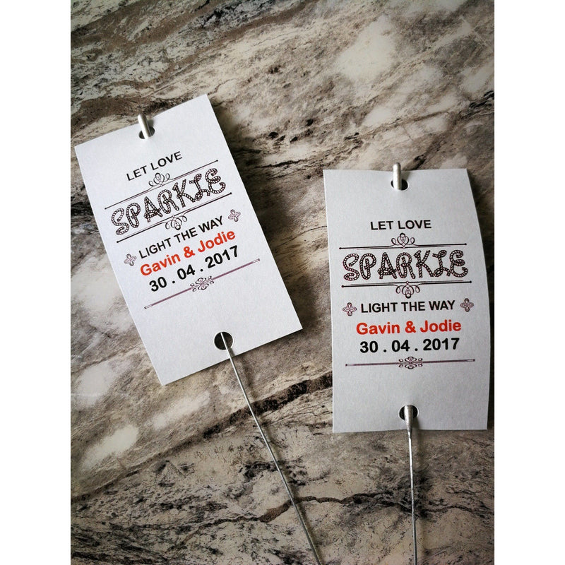 Sparkler Tags - Vintage Wedding Shabby Chic Custom-Made Sparkler Tags With Free Sparklers