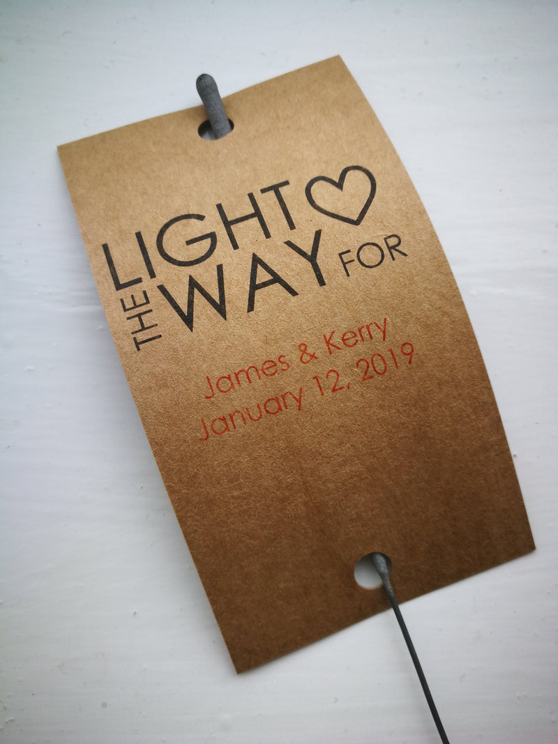 Sparkler Tags - Personalised Wedding Sparkler Tags With FREE Sparklers