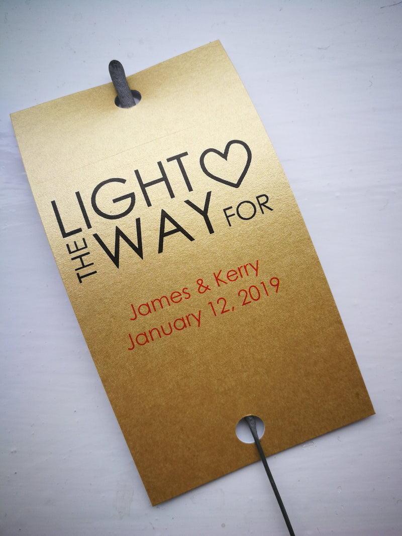 Sparkler Tags - Personalised Wedding Sparkler Tags With FREE Sparklers