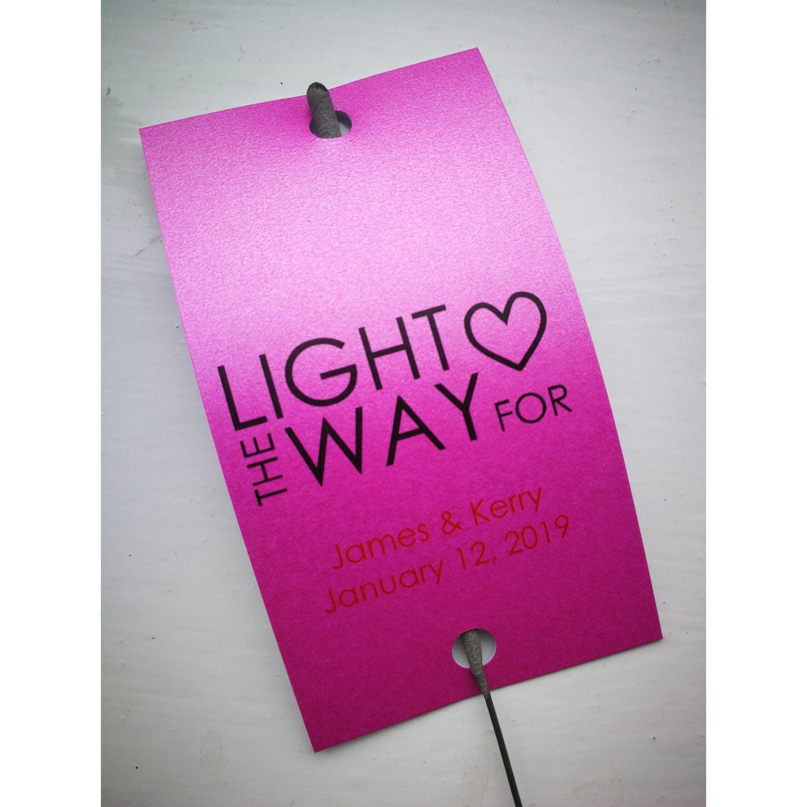 Personalised Sparkler Tags with Free 40cm sparklers - Design K1