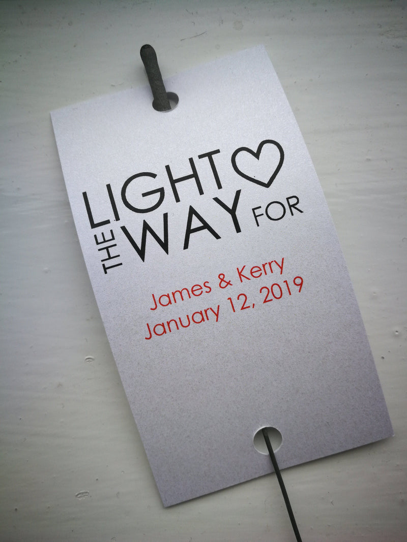Sparkler Tags - Personalised Wedding Sparkler Tags With FREE Sparklers