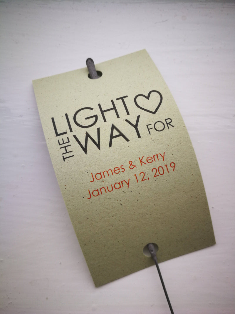 Sparkler Tags - Personalised Wedding Sparkler Tags With FREE Sparklers