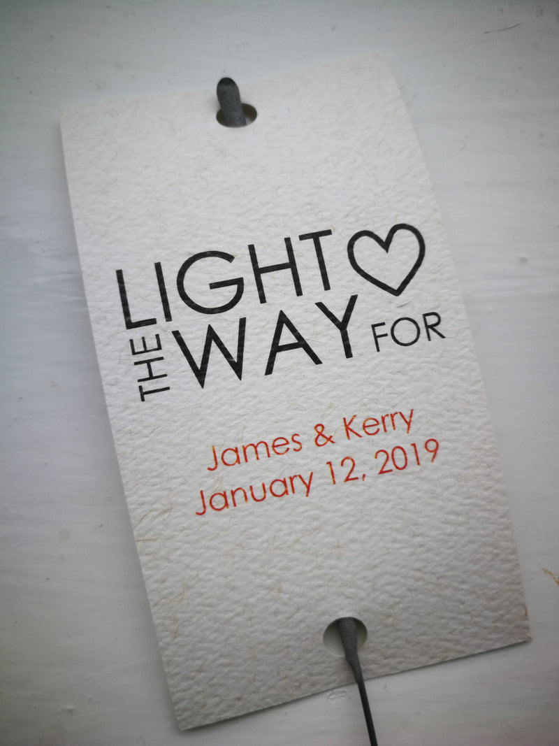 Sparkler Tags - Personalised Wedding Sparkler Tags With FREE Sparklers