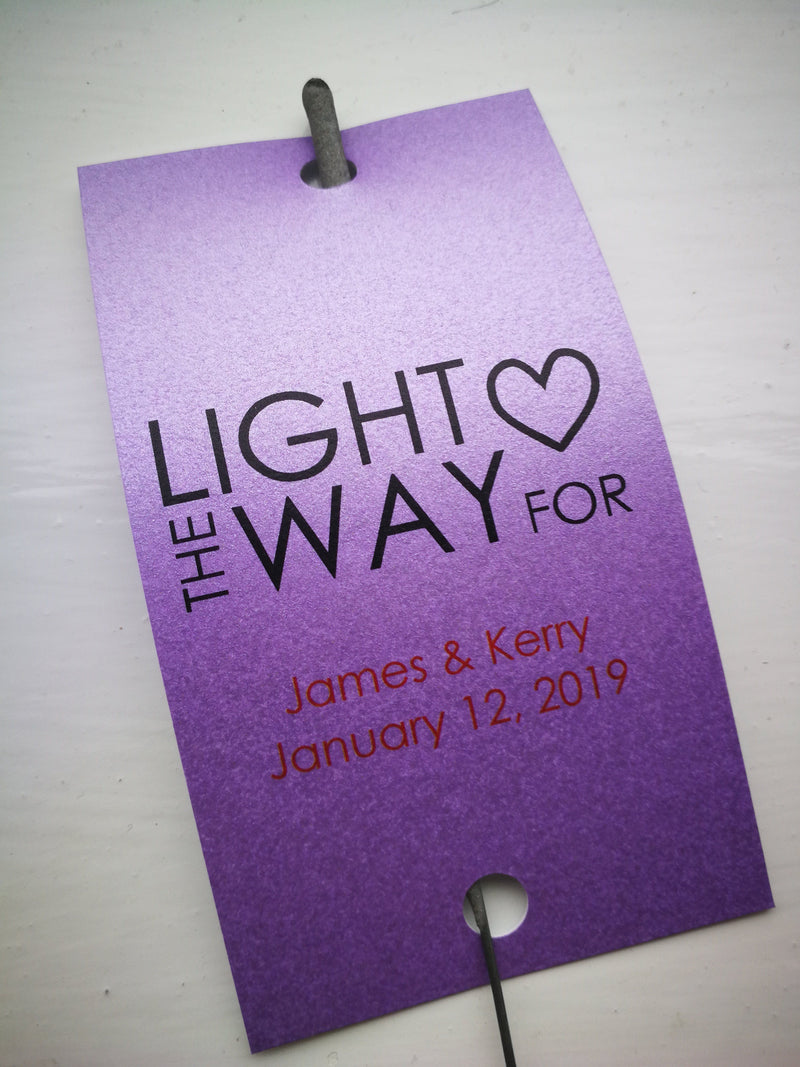 Sparkler Tags - Personalised Wedding Sparkler Tags With FREE Sparklers