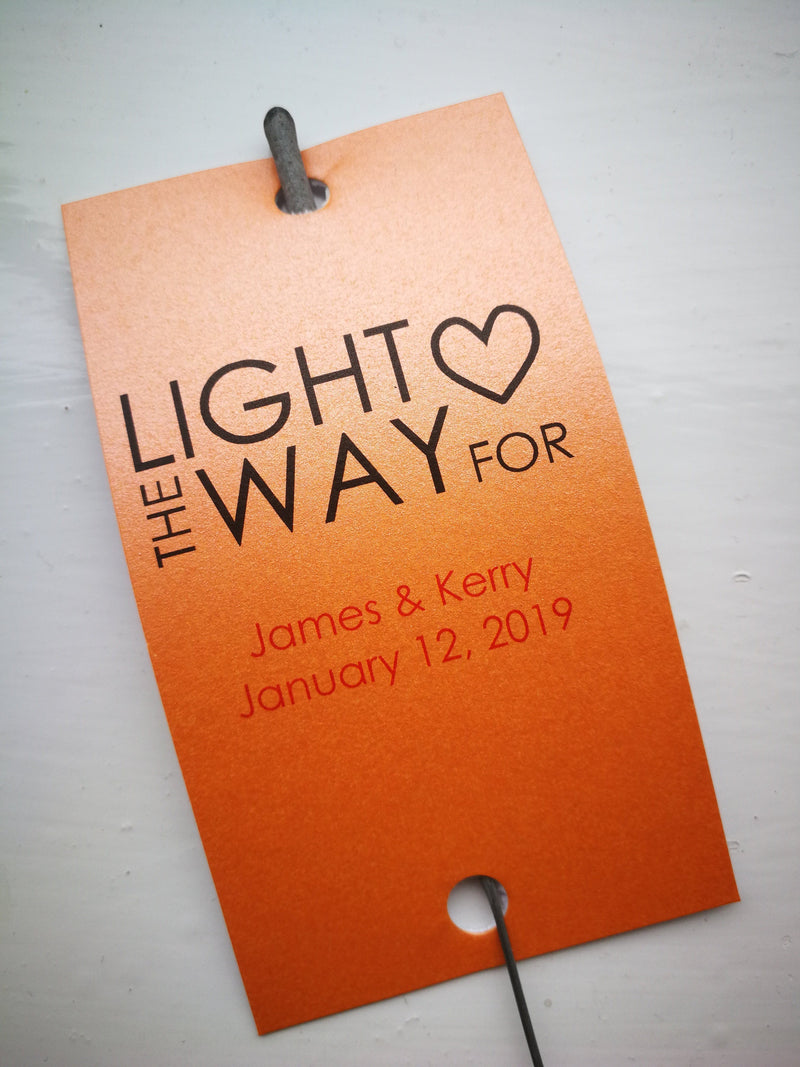 Sparkler Tags - Personalised Wedding Sparkler Tags With FREE Sparklers