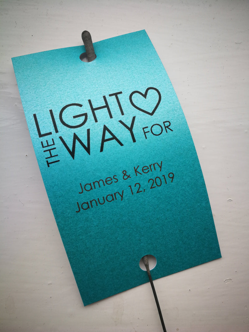 Sparkler Tags - Personalised Wedding Sparkler Tags With FREE Sparklers