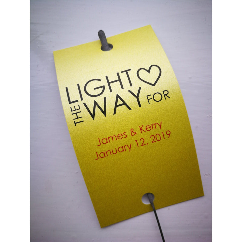 Sparkler Tags - Personalised Wedding Sparkler Tags With FREE Sparklers