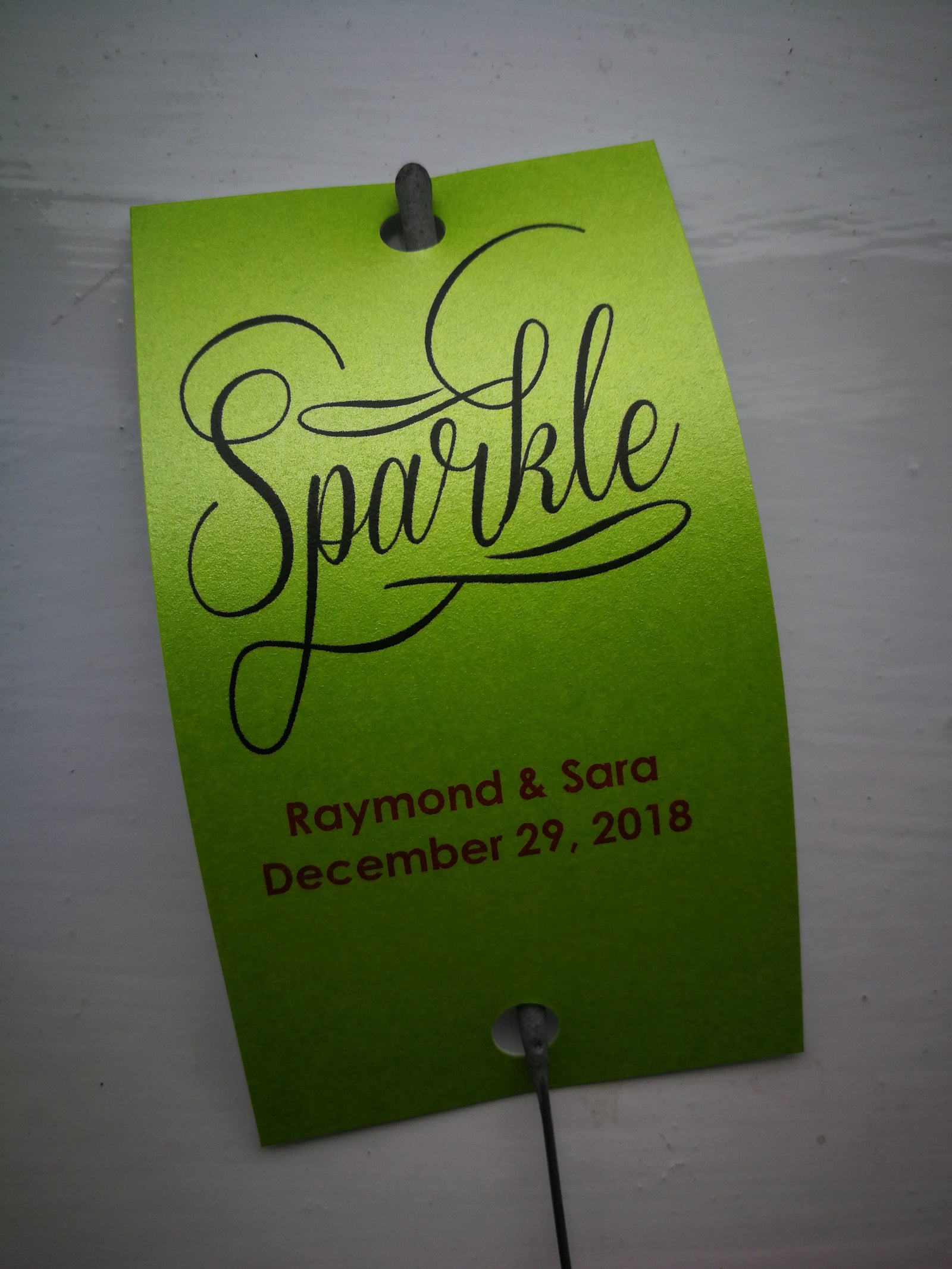 Personalised Sparkler Tags with Free 40cm sparklers Design M1