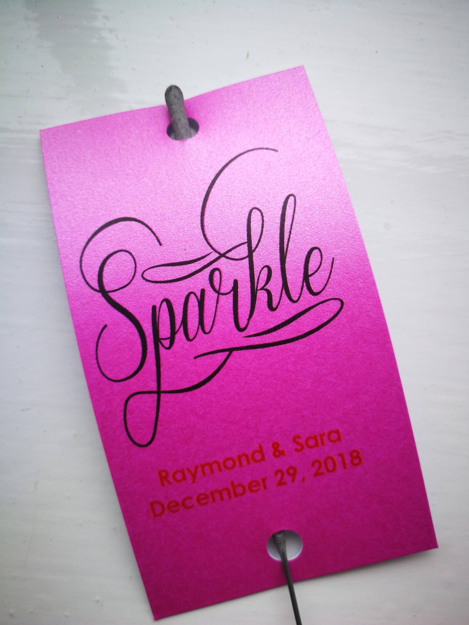Personalised Sparkler Tags with Free 40cm sparklers Design M1