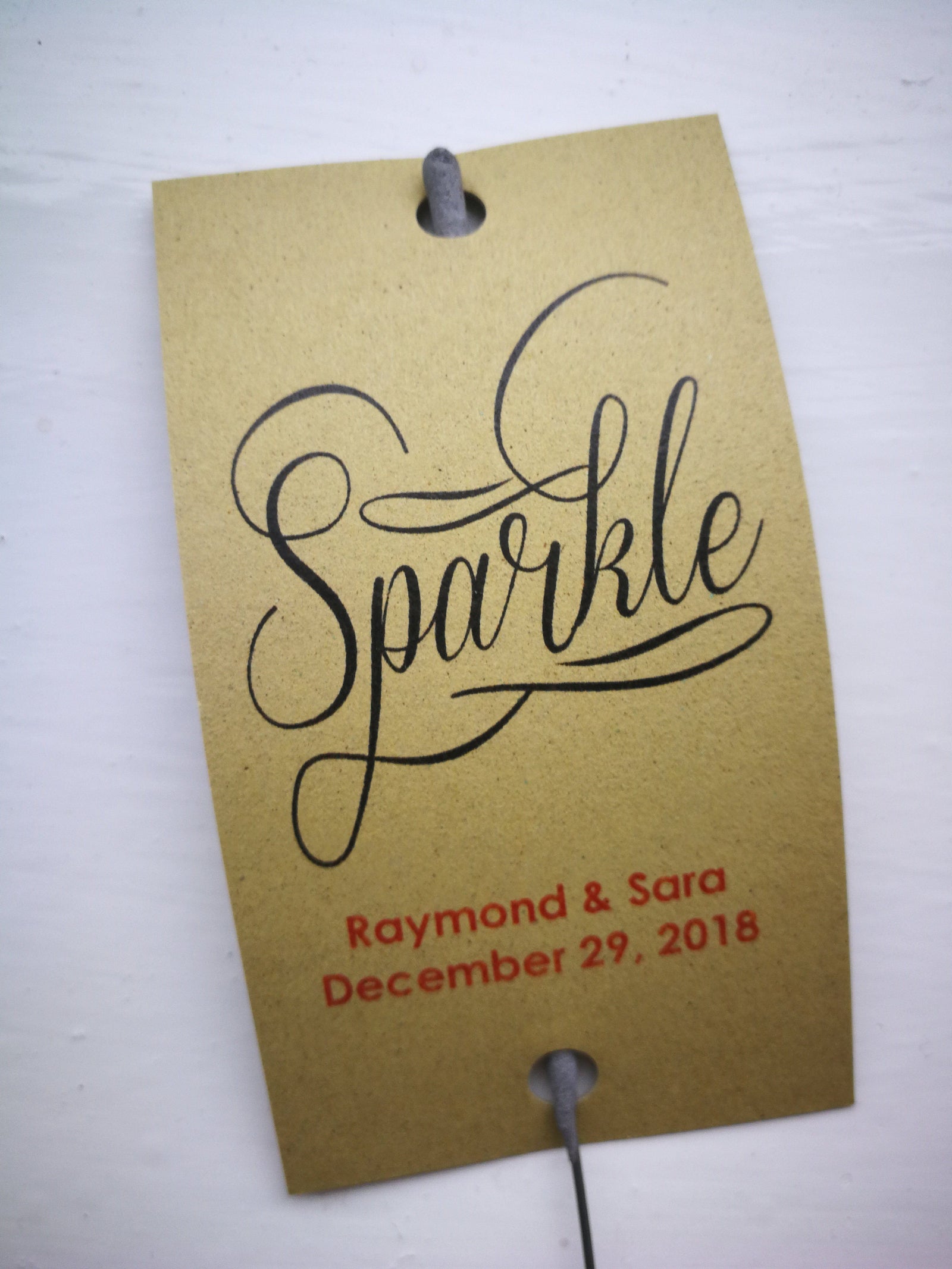 Personalised Sparkler Tags with Free 40cm sparklers Design M1