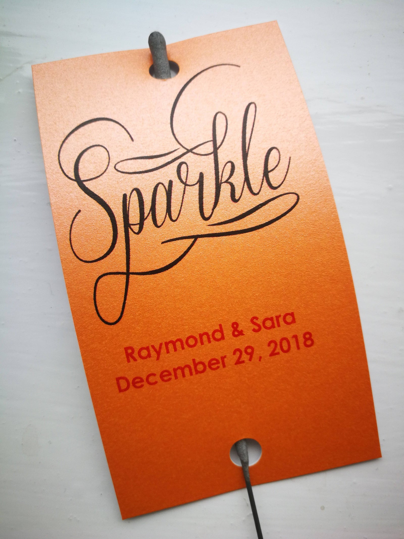 Personalised Sparkler Tags with Free 40cm sparklers Design M1